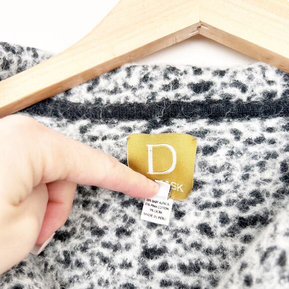 Damask Baby Alpaca Pima Cotton Gray Cardigan Sz M - Picture 3 of 5